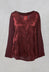 Satin Front Jacket with Embroidery in Burgundy