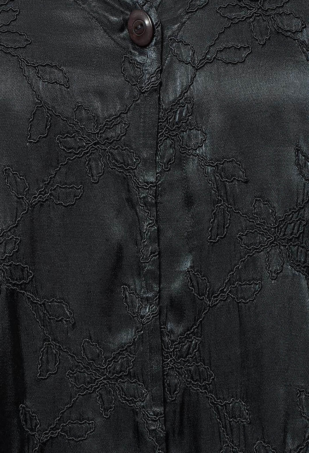 Satin Front Jacket with Embroidery in Storm