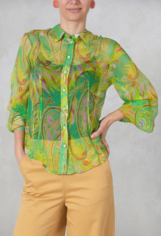 Carnival Shirt in Verde / Giallo / Rosa