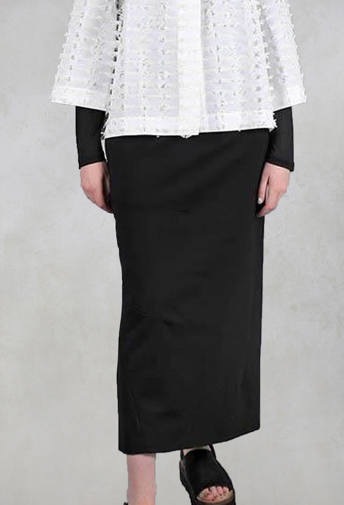 Pencil Skirt with Back Slit in Black