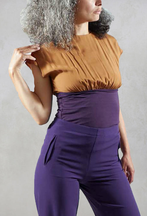 Two Tone Top in Bronzo