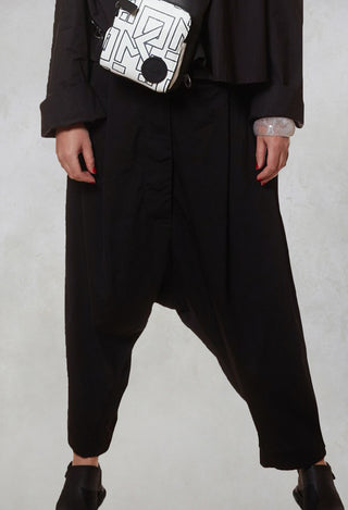 Ragborg Drop Crotch Trousers in Black